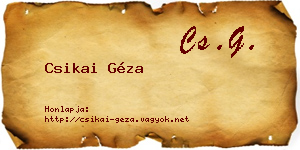 Csikai Géza névjegykártya