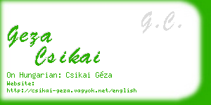 geza csikai business card