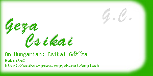 geza csikai business card